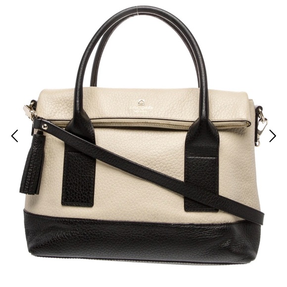 kate spade Handbags - Kate Spade Brand Crossbody Black Beige Leather Tassel Designer Bag